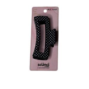 Scunci Black White Polka Dot Claw Hair Clip